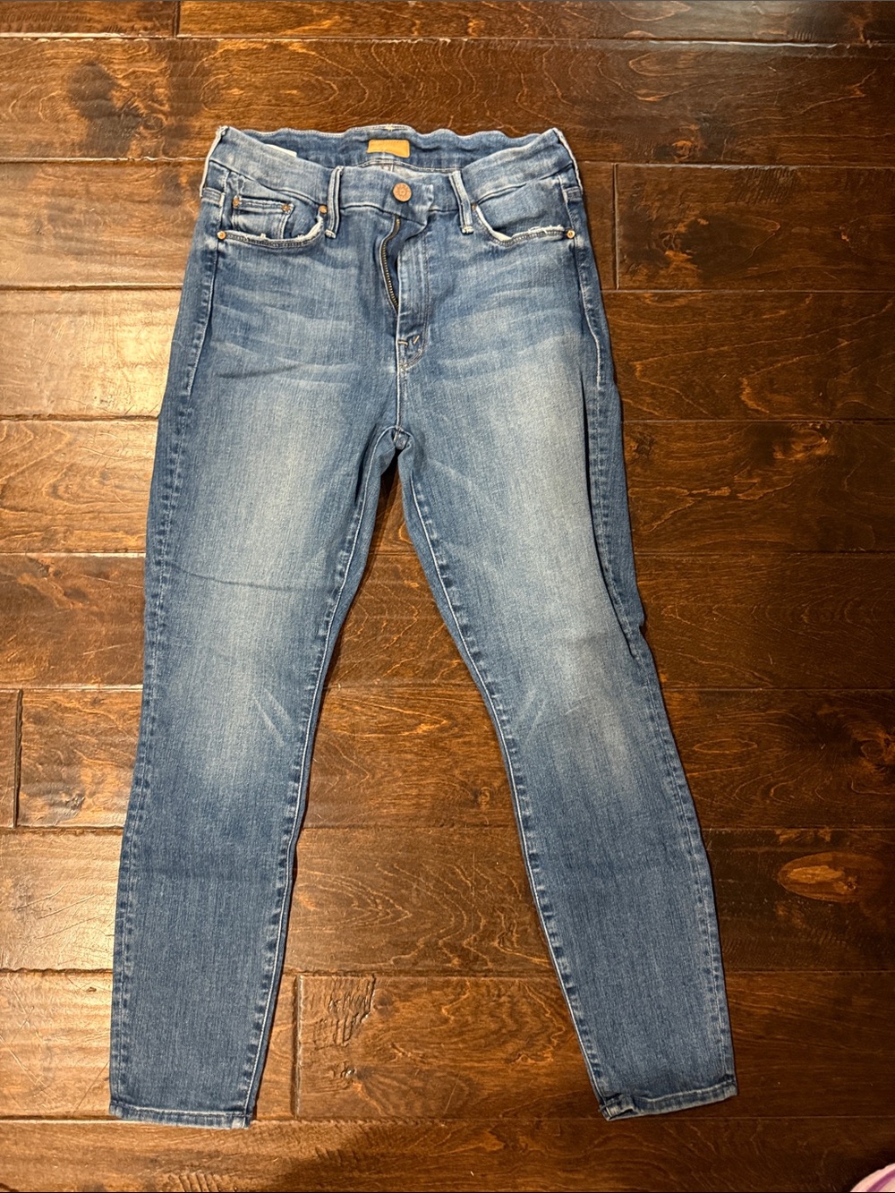 MOTHER Women's Light-Mid Blue Skinny Jeans